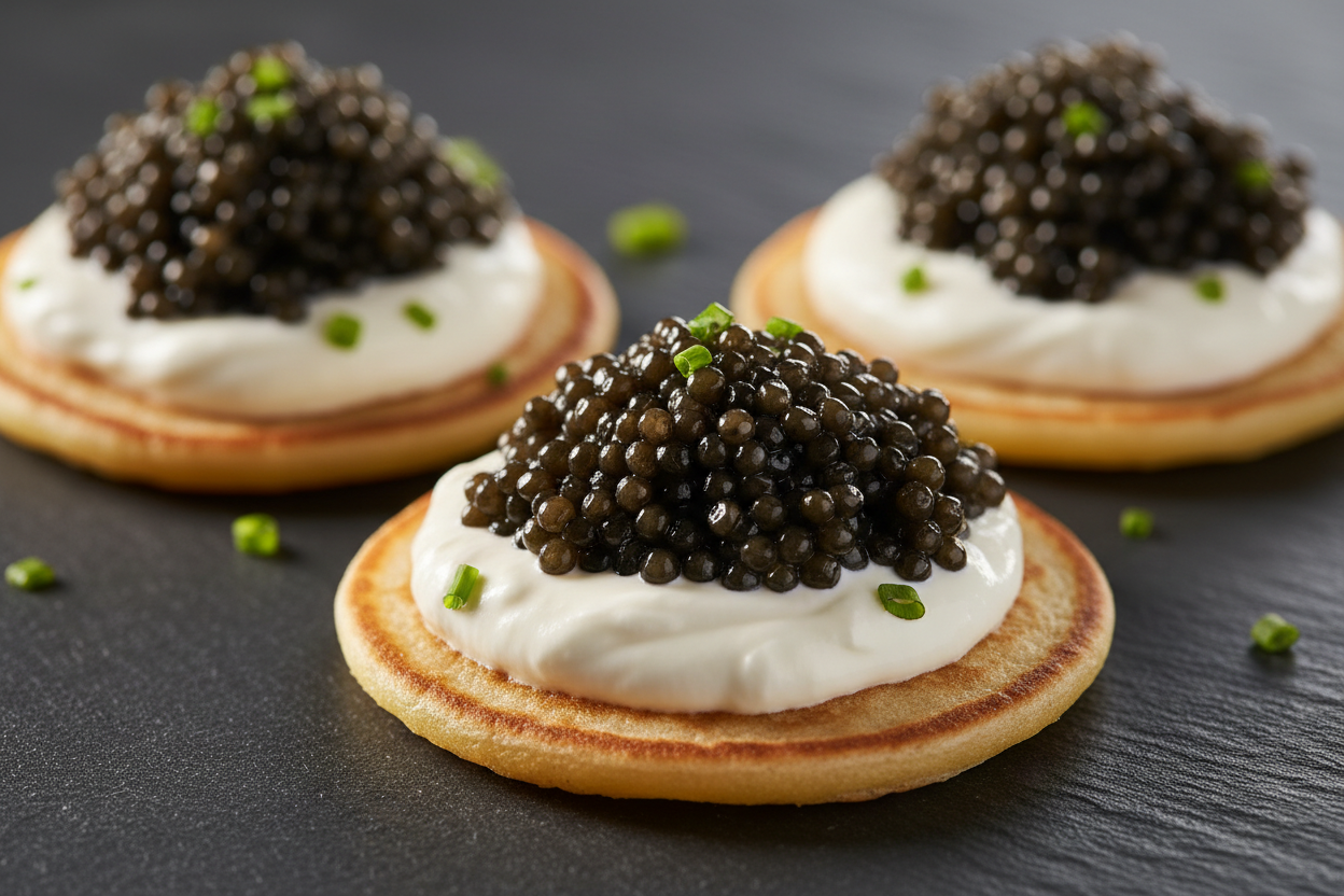 Black Caviar on Blinis Recipe – A Classic Gourmet Delight