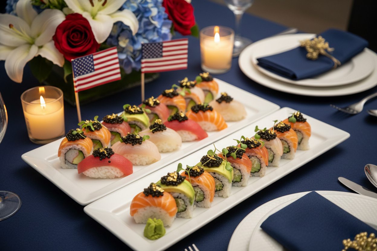 Easy Caviar Sushi Bites Recipe for the 4th of July
