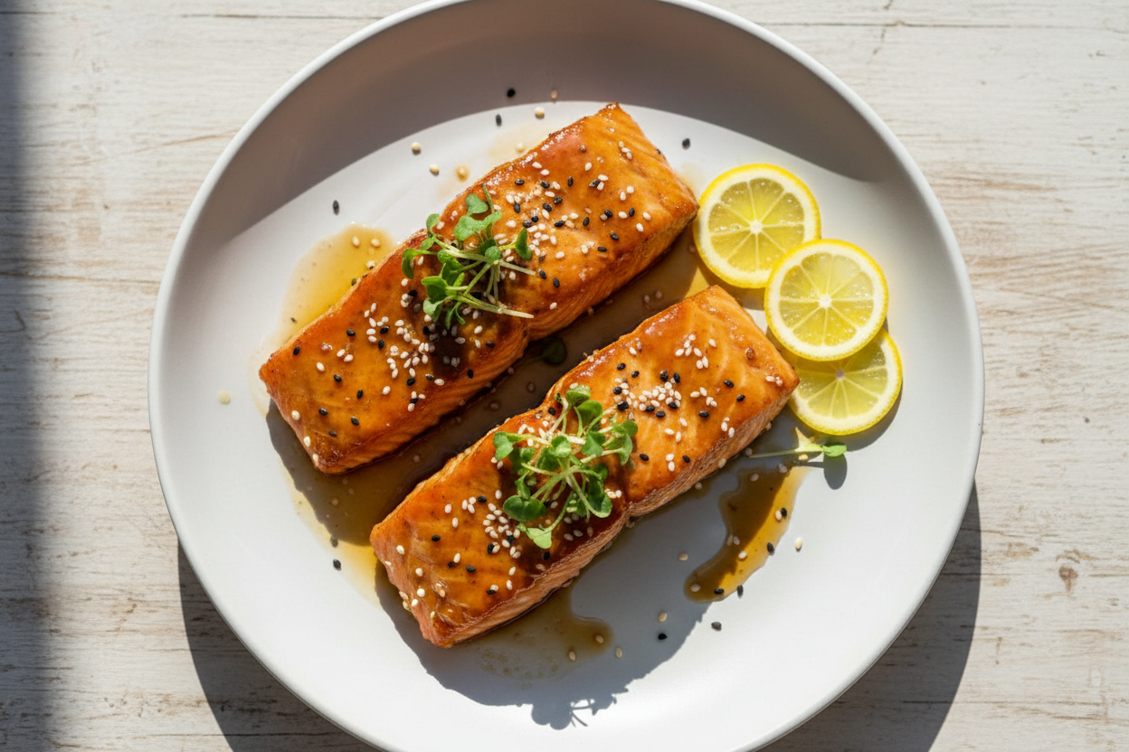 Pan-seared Salmon with Yuzu-Kosho Soy Glaze Recipe