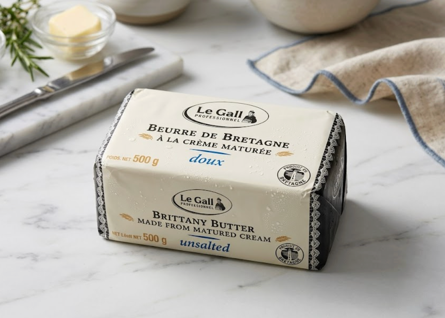 Le Gall Beurre de Bretagne Doux (Unsalted Butter) 500 g