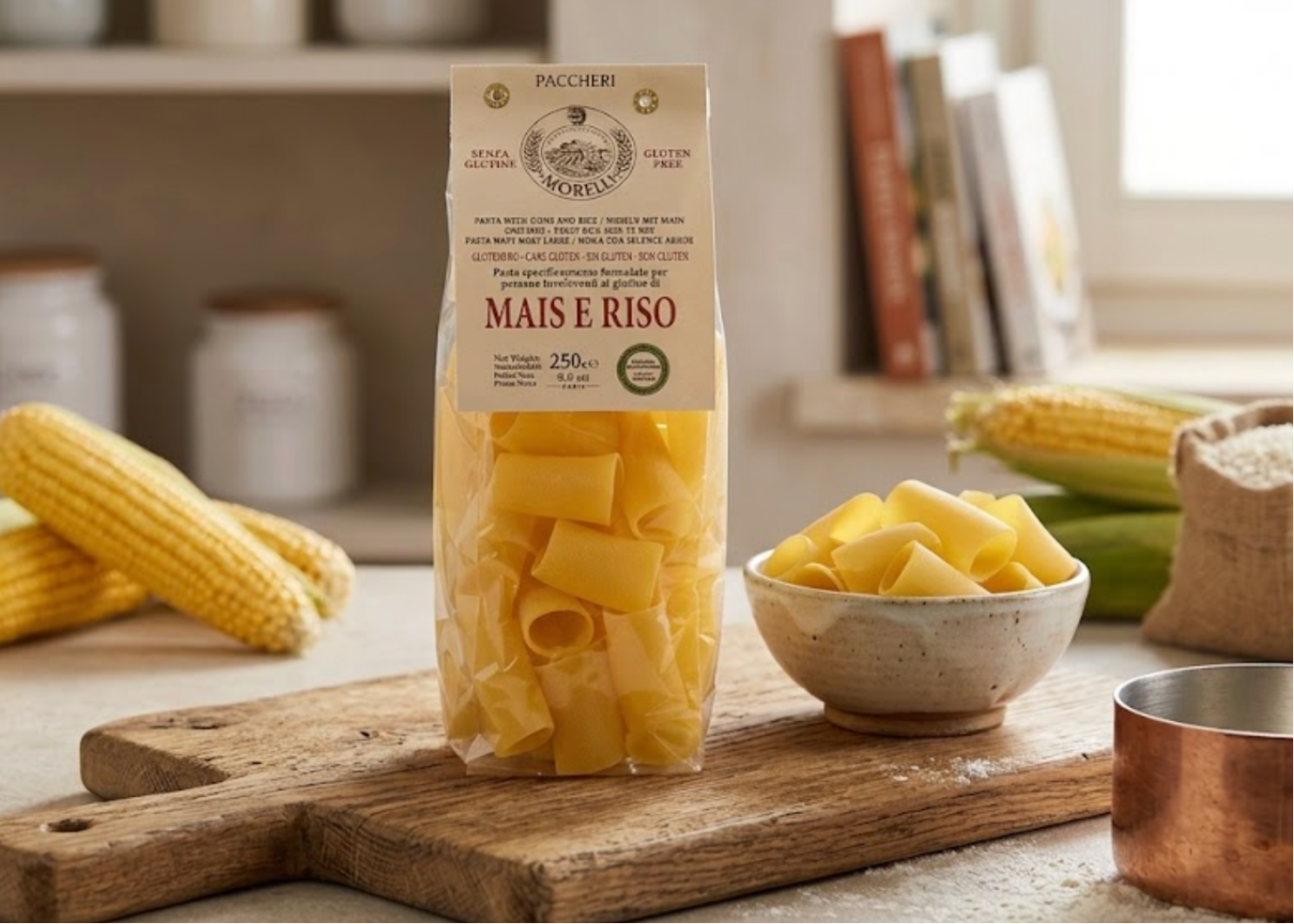 Paccheri Mais e Riso Gluten Free Pasta Made with Rice and Corn 250 g