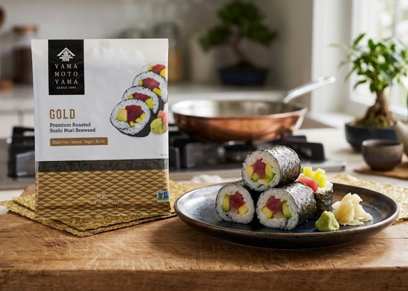 Yamamotoyama Gold Premium Roasted Sushi Nori Seaweed