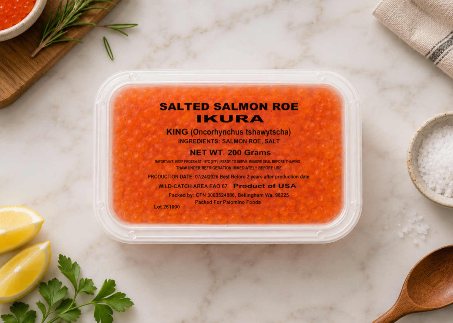 Caviar de saumon royal d'Alaska - Caviar rouge 2,2 lb